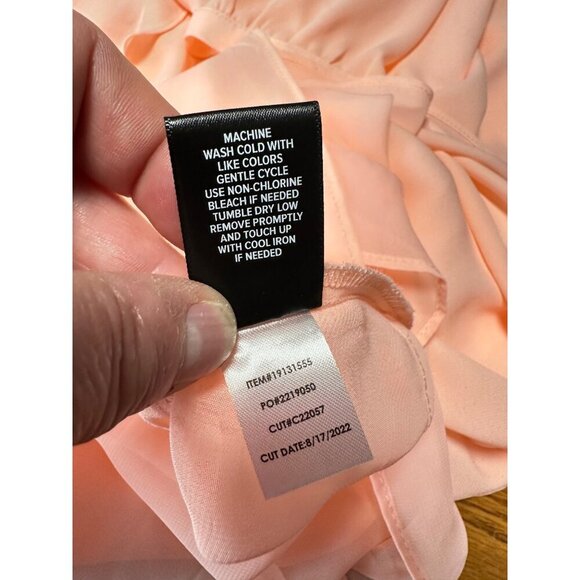 Torrid Pink Georgette Wrap Tunic Blouse High Low Hem Size 1X - Picture 10 of 11